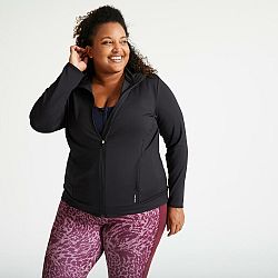 DOMYOS Dámska bunda na fitness čierna 5XL