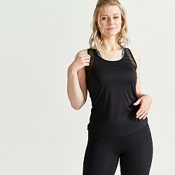 DOMYOS Dámske tielko 520 na fitness čierna L-XL