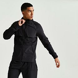 DOMYOS Pánska bunda 900 na fitness čierna XL