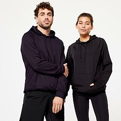 DOMYOS Pánska mikina 100 na fitness čierna 4XL