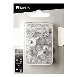 KIPSTA Univerzálne skrutkovacie štuple z hliníka 11-13 mm priesvitné 12 ks šedá