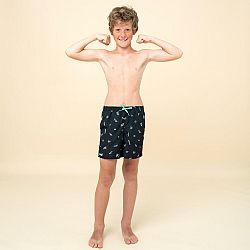 OLAIAN Chlapčenské plážové šortky 100 Adventure čierne 14-15 r (161-172 cm)