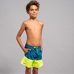 OLAIAN Chlapčenské plážové šortky 100 modro-žlté žltá 8-9 r (131-140 cm)