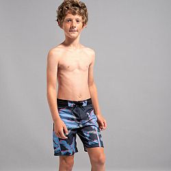 OLAIAN Chlapčenské plážové šortky 550 čierno-modré fialová 8-9 r (131-140 cm)