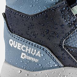 QUECHUA Detská turistická nepremokavá a hrejivá obuv SH500 MTN so suchým zipsom 24-34 modrá 33