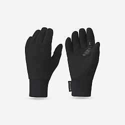 QUECHUA Detské fleecové turistické rukavice SH500 6-14 rokov čierna 6 rokov