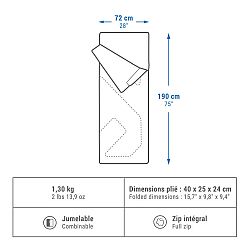 QUECHUA Kempingový spací vak 10 °C modrá