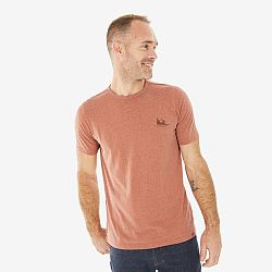 QUECHUA Pánske tričko NH100 hnedé hnedá 4XL