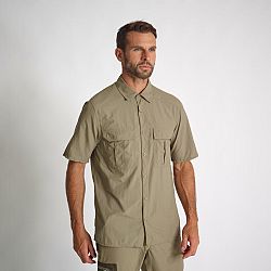 SOLOGNAC Ľahká košeľa s krátkym rukávom 100 zelená khaki XL