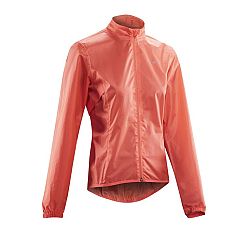 VAN RYSEL Dámska cyklistická bunda do dažďa 100 korálová ružová S