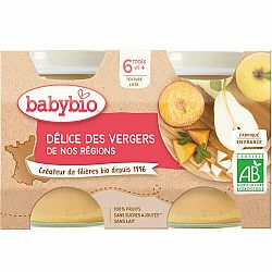 BABYBIO Príkrm ovocná zmes 2x 130 g