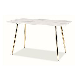 Sconto Jedálenský stôl CIRIS biely mramor/zlatá
