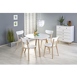 Sconto Jedálenský stôl DEMBE biela/prírodná