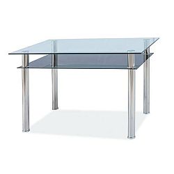 Sconto Jedálenský stôl MODROS chróm/sklo