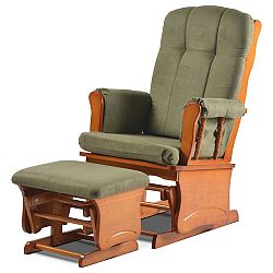 Sconto Kreslo s podnožkou BAXTER zelená