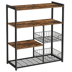 Sconto Kuchynský regál NYKO IV čierna/hnedá