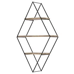 Sconto Nástenný regál PRIZMA orech/čierna