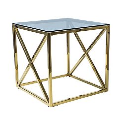 Sconto Prístavný stolík ELISEBZLC dymová/zlatá