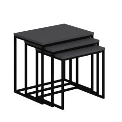 Sconto Prístavný stolík EVIA biela, sada 3 ks