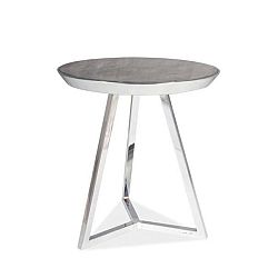 Sconto Prístavný stolík ​ TIMADO sivý mramor/chróm