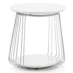 Sconto Prístavný stolík VENUTO biela, 50 cm