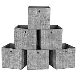 Sconto Úložné boxy FLAT 2 sivá, 6 kusov
