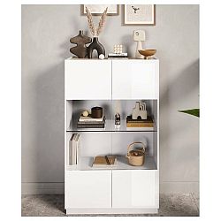 Sconto Vitrína FONTOSY čiernohnedá/orech