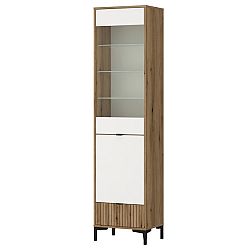 Sconto Vitrína RICKO V01 dub evoke/alpská biela