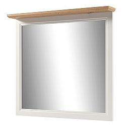 Sconto Zrkadlo VALLE biela matná/dub, šírka 93 cm