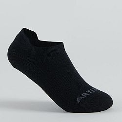 ARTENGO Detské nízke ponožky na tenis RS 160 3 páry sivé a čierne 27-30