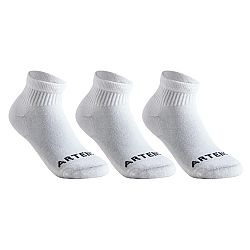 ARTENGO Detské športové ponožky RS 100 stredne vysoké 3 páry biele 27-30