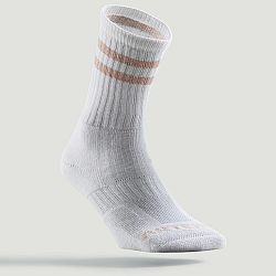 ARTENGO Tenisové ponožky RS 500 vysoké ľanové biele (3 páry) biela 35-38