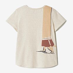DOMYOS Detské bavlnené tričko béžová 5-6 r (113-122 cm)