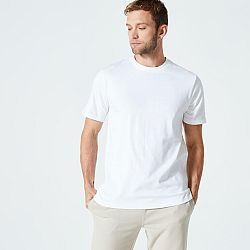 DOMYOS Pánske tričko 500 na fitness biele S