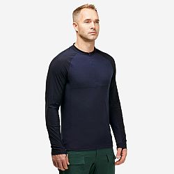 FORCLAZ Pánske tričko Tropic 500 na obmedzenie zápachu s dlhým rukávom modré L