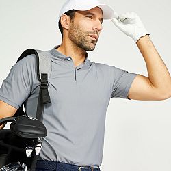 INESIS Pánska golfová polokošeľa WW900 s krátkym rukávom sivá šedá 3XL