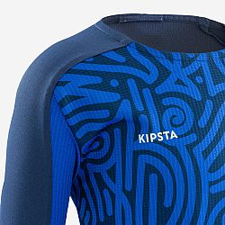 KIPSTA Detský futbalový dres Viralto Letters s dlhým rukávom modrý 10-11 r (141-150 cm)