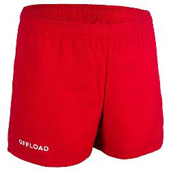 OFFLOAD Detské šortky na rugby R100 červené 10-11 r (141-150 cm)