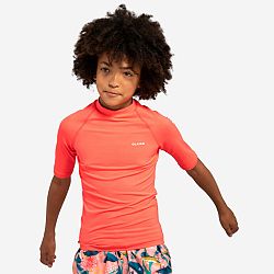 OLAIAN Detské tričko 100 s UV ochranou krátky rukáv oranžové ružová 10-11 r (141-150 cm)