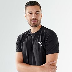 PUMA Bavlnené pánske tričko na fitnes s krátkym rukávom čierne 2XL