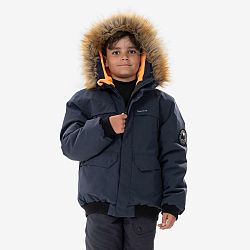 QUECHUA Detská turistická bunda SH100 do -6,5 °C hrejivá a nepremokavá 7-15 rokov modrá 7-8 r (123-130 cm)