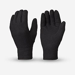 QUECHUA Detské fleecové turistické rukavice SH100 4-14 rokov čierna 12-14 r
