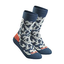 QUECHUA Detské turistické hrejivé ponožky SH100 vysoké 2 páry modrá 31-34
