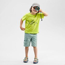 QUECHUA Detské turistické šortky MH500 2 - 6 rokov zelené khaki 3-4 r (96-102 cm)