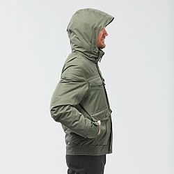 QUECHUA Pánska nepremokavá zimná bunda na turistiku SH500 do -10 °C khaki 2XL