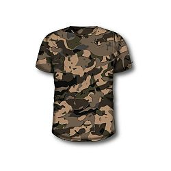 SOLOGNAC Poľovnícke tričko s krátkym rukávom 100 s maskovacím motívom lesa V1 hnedé hnedá L