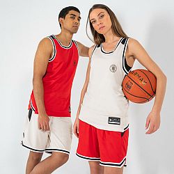 TARMAK Basketbalové šortky SH500 obojstranné unisex červeno-béžové červená XS