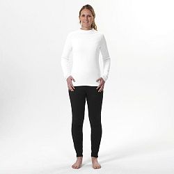 WEDZE Dámske lyžiarske spodné tričko BL 100 s vysokým golierom biele nefarbené biela S