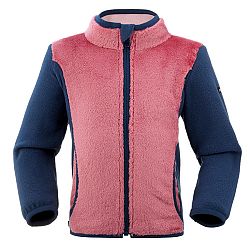 WEDZE Detská bunda na lyžovanie a sánkovanie Midwarm fleecová ružová ružová 24 m (82-88 cm)