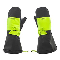 WEDZE Detské hrejivé a nepremokavé lyžiarske palčiaky - 550 čierno-reflexne žlté čierna 12 rokov